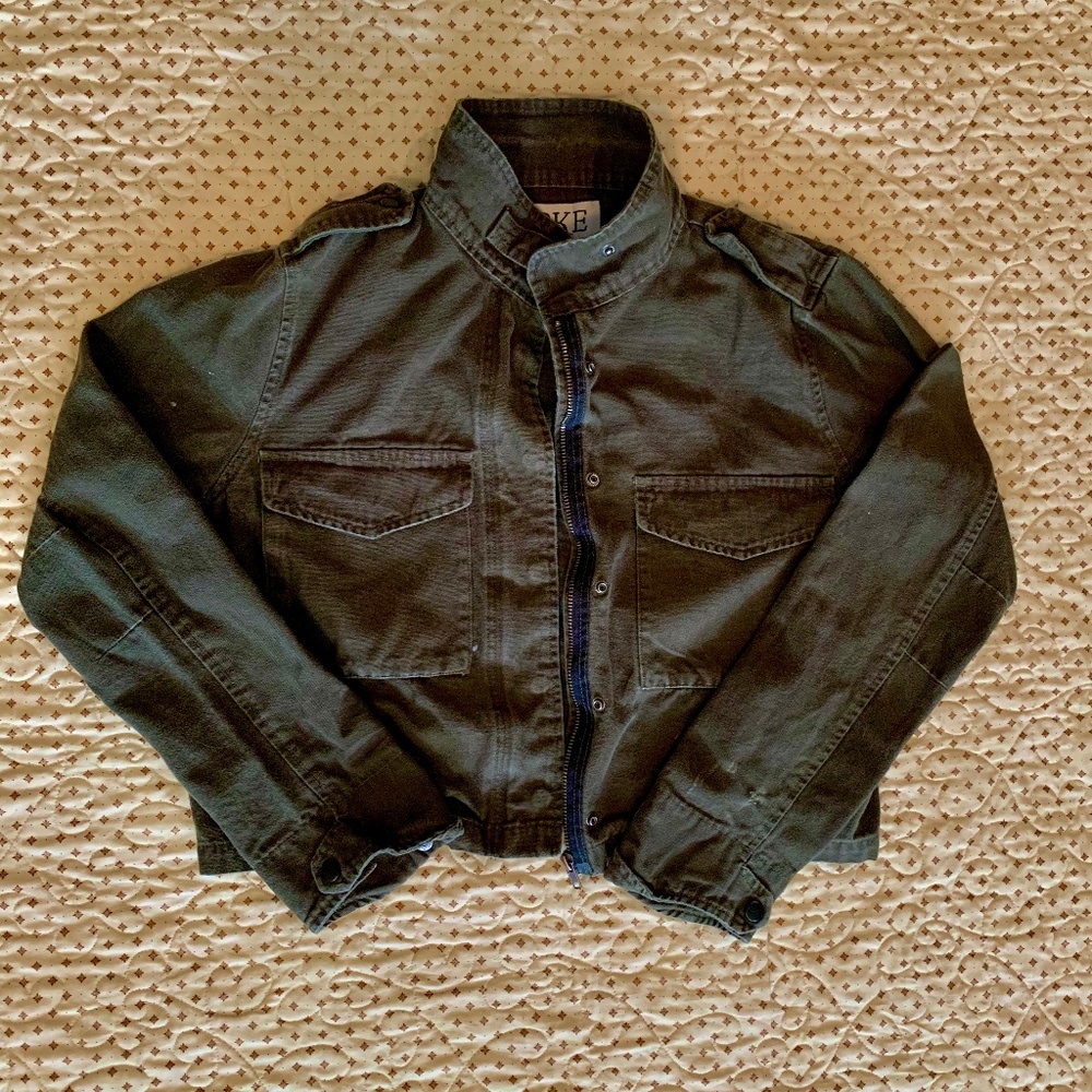 BKE Dark Green Cropped Jacket